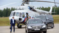 Venäjän presidentti Vladimir Putin saapui helikopterilla valtiovierailulle Savonlinnaan.