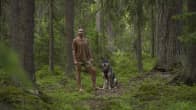 David ja Nala-koira keskellä metsää.