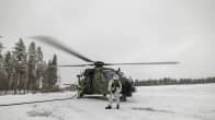 NH90 mallin helikopterin kuumatankkaus on käynnissä.