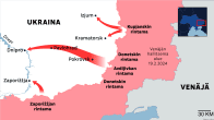 Kartta Itä-Ukrainasta.
