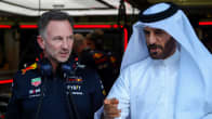 Christian Horner ja Mohammed Bin Sulayem Bahrainin GP:ssä 1.3.2024.