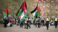 Photo shows a pro-Palestine protest in the Swedish city of Malmö.