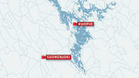 Kuvassa kartalla Suonenjoki, jonka lähelle karttaan merkitty myös Kuopio.