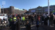 Uutisvideot: Rautatientorin mielenosoitus