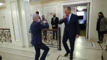 Haaviston ja Lavrovin lehdistötilaisuus Pietarissa