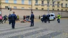Elokapina-mielenosoittajien kuvaa poliisin voimankäytöstä Kaisaniemessä lauantaina
