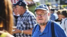 Perussuomalaisten Keski-Suomen vaalipäällikkö Pekka Kataja Jämsän torilla 15. elokuuta 2020.