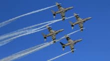 The Midnight Hawks, the aerobatic team of the Finnish Air Force.