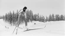 Juha Mieto miesten 15 kilometrillä hiihdon MM-kilpailujen esikisoissa 1977 Lahdessa.