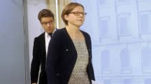 Valtionohjauksesta vastaava ministeri Heidi Hautala tiedotustilaisuudessa Helsingissä 11. lokakuuta.