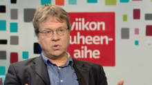 Pekka Sauri Ylen aamu-tv:n haastateltavana 20. syyskuuta 2014.