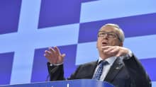 Jean-Claude Juncker puhuu Kreikan tilanteesta lehdistölle Brysselissä 29. kesäkuuta 2015.