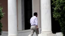 Kreikan pääministeri Alexis Tsipras saapui toimistolleen Ateenassa 11. heinäkuuta.