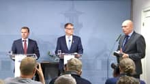 Petteri Orpo ja Juha Sipilä ovat tulleet kertomaan Kesärantaan hallituksen kaatumisesta 12. kesäkuuta 2017.