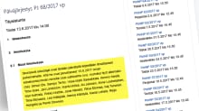 Eduskunnan päiväjärjestys 13. kesäkuuta 2017.