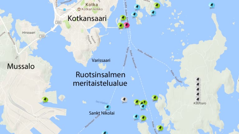 kartta meritaistelualueesta