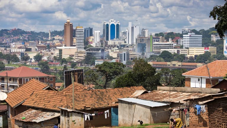 Yleiskuvaa Kampalasta Ugandasta.
