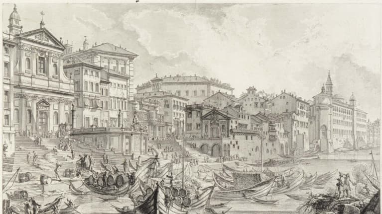 Пиранези, Джованни Баттиста (1720–1778). Порт Рипетта в Риме