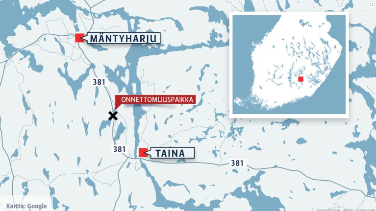 Mäntyharjun onnettomuuspaikka kartalla