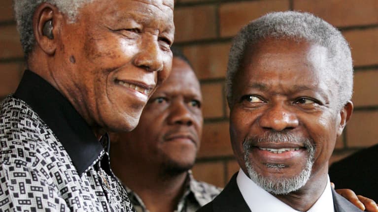 Nelson Mandela ja Kofi Annan.