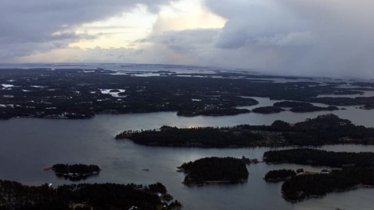 Ilmakuvaa Turun saaristosta. Arkistokuva.