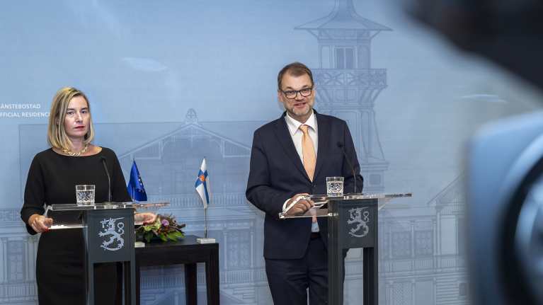 Juha Sipilä ja  Federica Mogherini