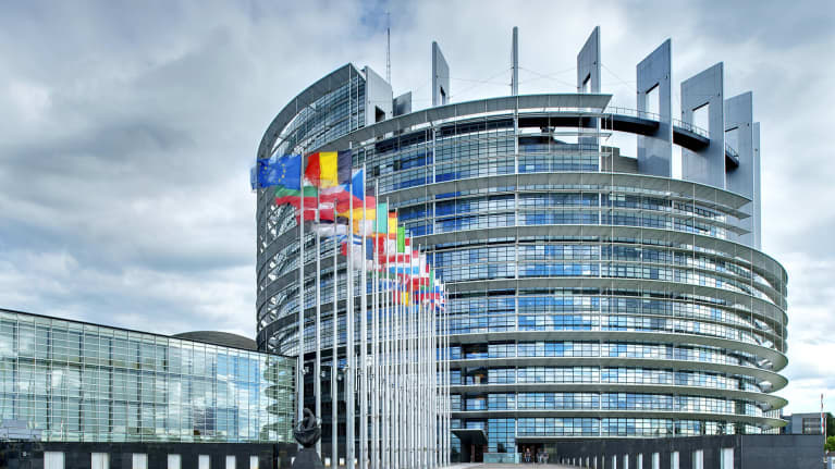 EU-parlamentin rakennus Strasbourgissa.