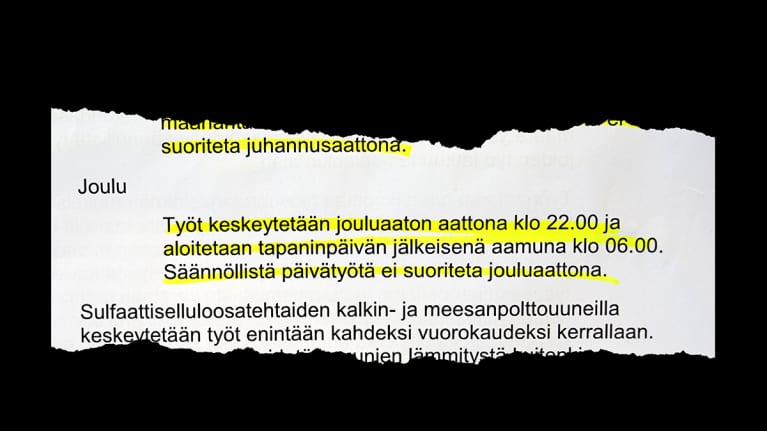 Paperileike työehtosopimuksesta.