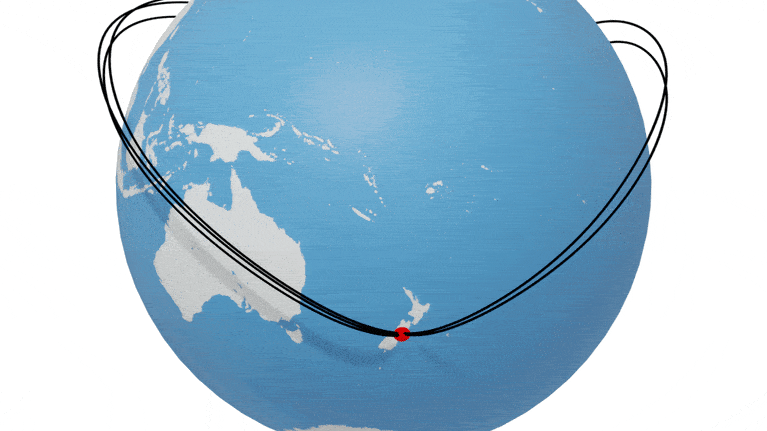 Pyörivä maapallon kartta.