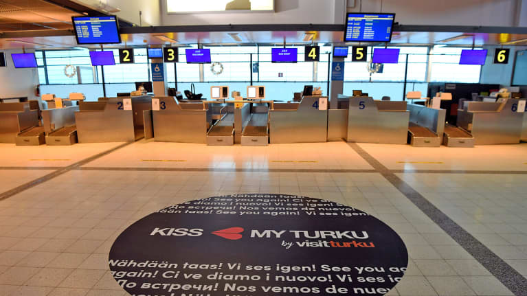 Turun lentokenttä Turussa 11. tammikuuta 2019.