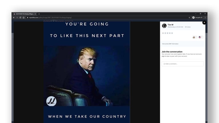 Kuvakaappaus MyMilitia.com-sivustolta.