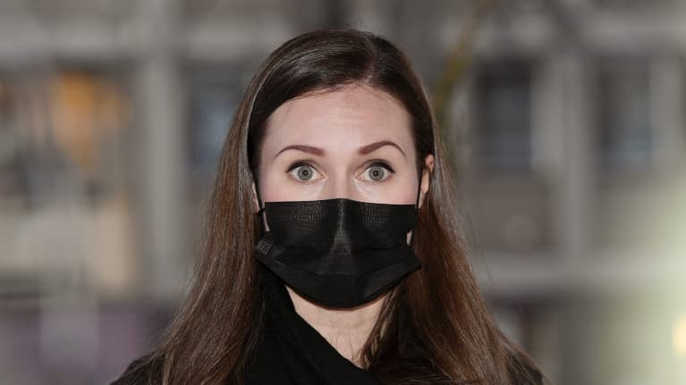 Pääministeri Sanna Marin saapui hallituksen neuvotteluihin Säätytalolle Helsingissä.