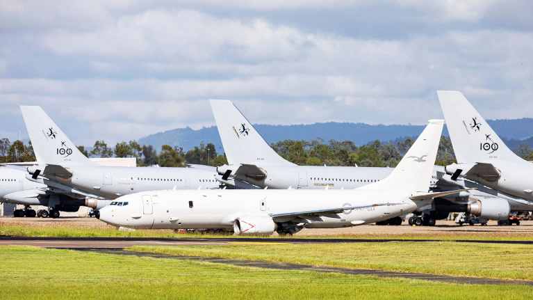 Australian ilmavoimien koneita Amberleyn lentotukikohdassa Queenslandissa.