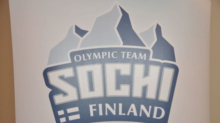 Sotshin Suomen olympiajoukkueen logo.