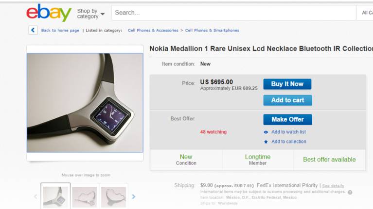 Nokia Medallion -"kuvakorua" voi löytää myynnistä muun muassa eBay:stä.
