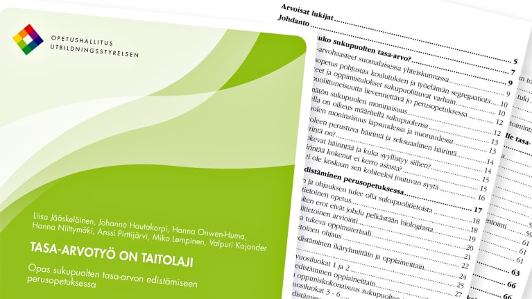 Opetushallituksen Opas sukupuolten tasa-arvon edistämiseen perusopetuksessa.