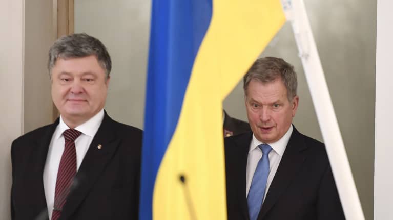 Sauli Niinistö ja Ukrainan presidentti Petro Poroshenko