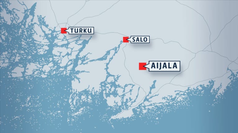 Kartta, jossa Aijala.