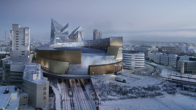 Havainnekuva Tampereen Areenasta