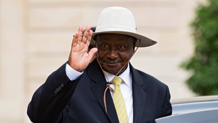 Ugandan presidentti Yoweri Museveni havittelee kuudetta jatkokautta.
