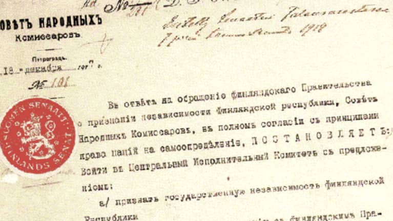 Suomen itsenäisyyden tunnustus.