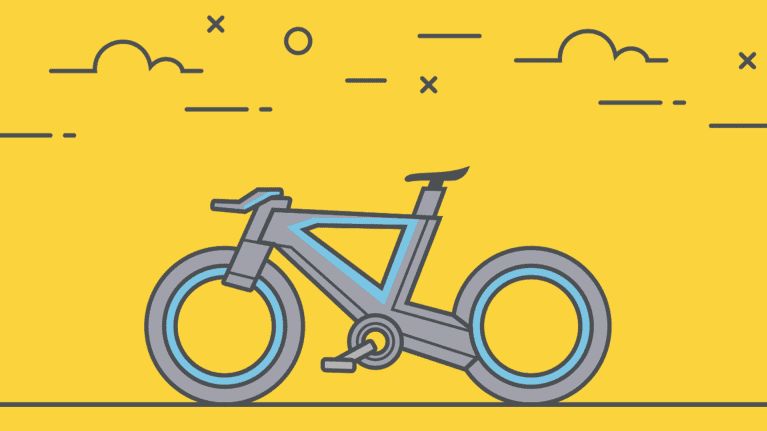 Piirroskuva polkupyörästä.