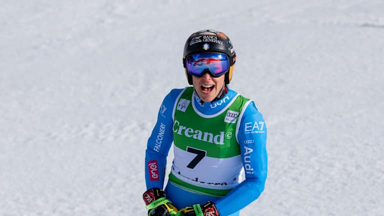 Federica Brignone lähikuvassa.