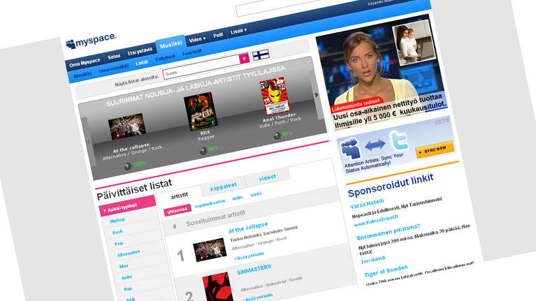 Myspace blir underhållningssajt | Kultur | Svenska Yle