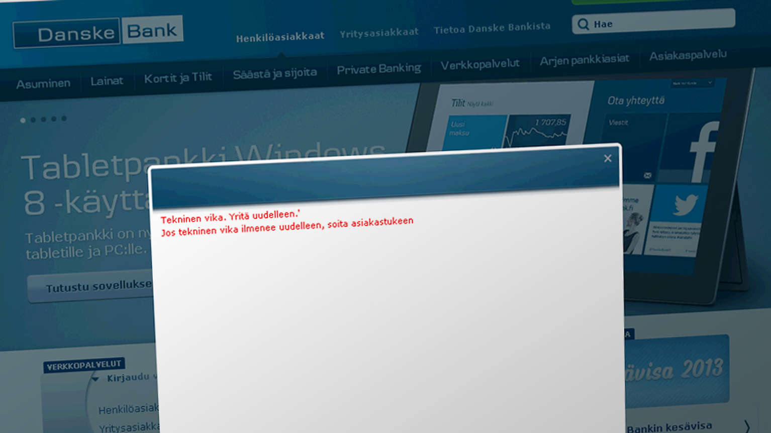 Danske Bank Verkkopankki Aktian Verkko Ja Korttipalveluissa H iri 