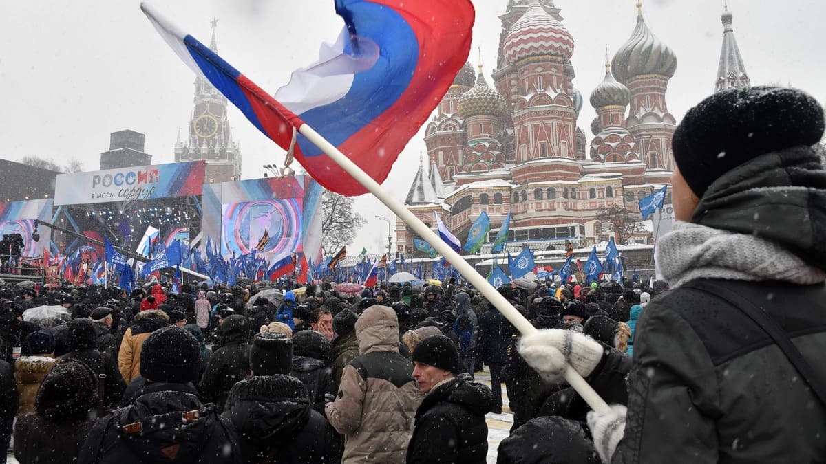 Mielenosoittajia Kremlin edustalla.