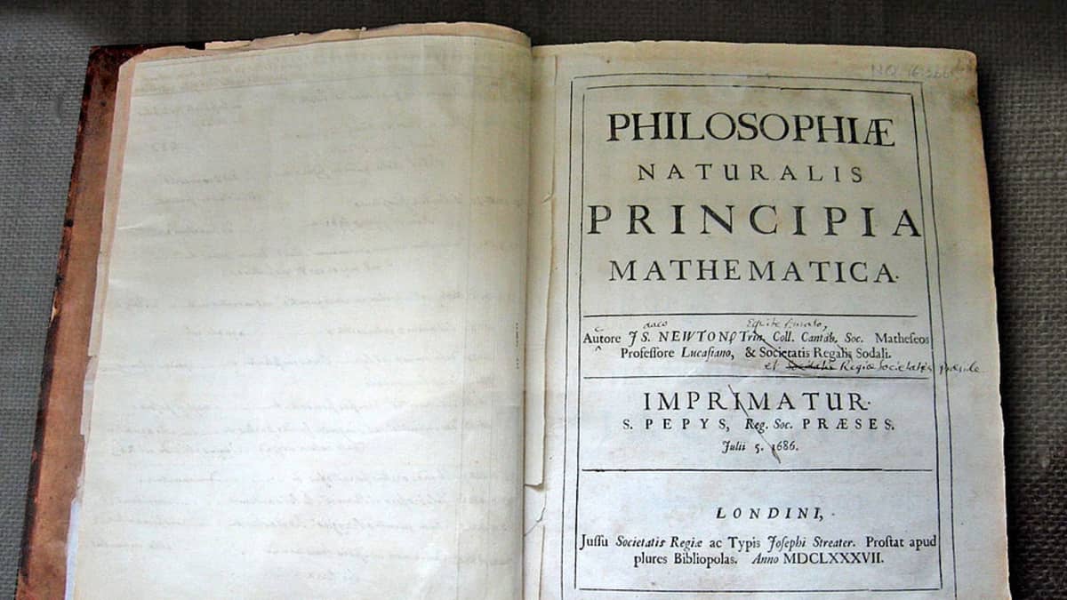 Philosophiae naturalis principia mathematica -teos avattuna nimiaukeamalta