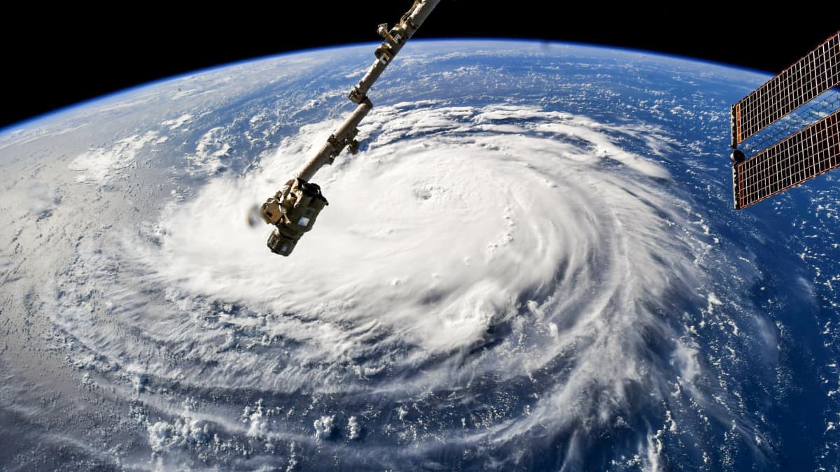 Florence-hurrikaani nähtynä kansainväliseltä avaruusasemalta.