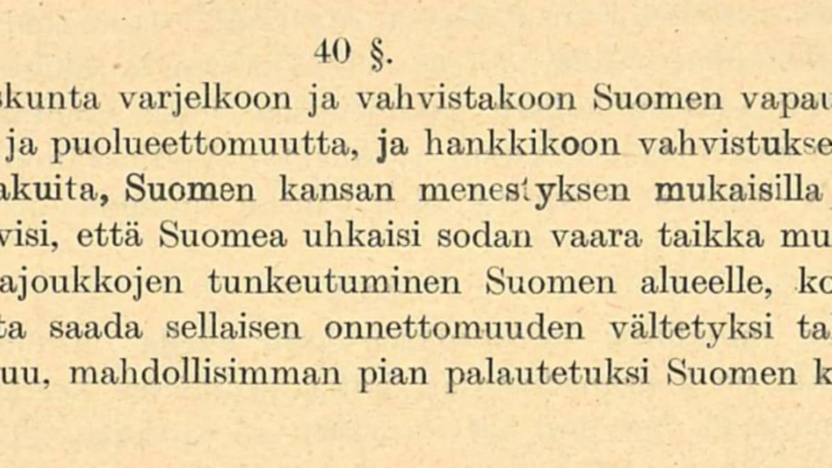 Valtiosääntöehdotus 1918 pykälä 40
