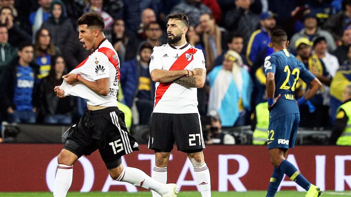 River Platen Lucas Pratto juhlii 1-1-tasoitustaan sunnuntaina.